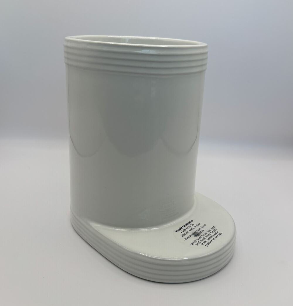 Nora Fleming Utility Crock stripes White H9